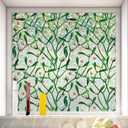 Window Privacy Film Stain Glass Window Film Rainbow Window Film Window clings Non-Adhesive Reusable Decorative for Room (Mistletoe Rainbow, 17.5 x 78.7 in)