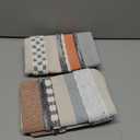 Boho Throw Pillow Covers 18x18 Set of 2 Farmhouse Decorative Cushion Case Striped Square Pillows Cover Chenille Pillow Cases Accent Neutral Pillowcase for Sofa Couch Bed,Orange-Blue