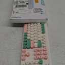 FD 2.4GHz Wireless Keyboard and Mouse Set with Switch Button - Full-Size Keyboard - Compatible for Windows/Laptop/PC/Notebook/Smart TV and More - Milky White Green Colorful