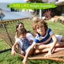 ANAGOO Double Hammock for 2 Person, Handwoven Rope Hammock with Spreader Bar - Indoor & Outdoor Use for Patio, Poolside, Backyard (Brown)