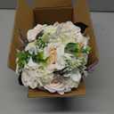 GLIDLION Wedding Bouquets for Bride Bridesmaid,White Champagne Artificial Roses Flowers for Wedding Church Decoration (7.5in)