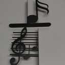 Ecqizer Music Themed Book Ends,Musical Note Bookend,Metal Bookend,Bookends Decorative,Home Decorative Bookends,Bookshelf Holder,Gifts for Music Lovers,Music Teacher and Women, Black