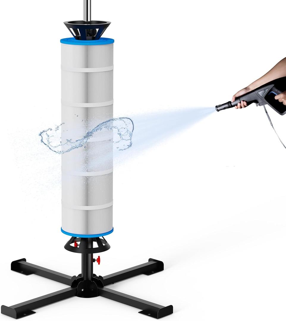 ROYOR Pool Filter Cleaner Stand Tool, Fit for 3", 4", 6" Swimming Pool Cartridge Filter Cleaner, Pool Filter Cleaning Stand with Heavy-Duty Stable Base