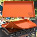 Silicone Griddle Mat Cover for Blackstone 36", Full Edge Griddle Cover for Omnivore Griddle, Blackstone Accessories, Gift for Men (Orange)