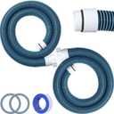 2pack 1.5" 6 Feet EVA Pool Professional Hoses with External Male Threads for Above Ground Swimming Pools Filter Connection Hoses Pool Supply for Vacuum Pump Heavy Duty Cleaner Hose(Blue)