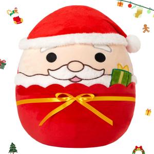 2025 Christmas Santa Claus Stuffed Plushies Christmas Plush Pillow Stuffed Animals Soft Cozy Cuddle Toy Holiday Xmas Decor Gift for Boys Girls, 12"