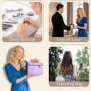 Travel Cosmetic Bag for Women, PU Leather Cosmetic Bag Set of 2, Waterproof, Large Makeup Bag with Handle (Light pink makeup bag)