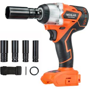 Cordless Impact Wrench Compatible with DEWALT 20V Batteries, Brushless Motor Impact Wrench Driver with 2 IN 1 Work Head, 420Nm Torque (NO BATTERY)