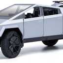 1:24 Scale Alloy Steel Pickup Car Model Toy Ornament with Horn Glow Running (Silver)