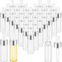 Didaey Mini Glass Oil Dropper Bottle Bulk, Clear Essential Small Empty Bottles Sample Containers Perfume Liquid Vials with Cap for Traveling(5 ml,Silver,200 Pcs)