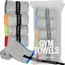 Acteon Microfiber Gym Towels 5 Pack, Quick Dry Silver ION Odor-Free Sweat Towel, Super Absorbent Fast Drying for Men & Women, Workout, Yoga, Running, Hiking, Travel  16x30.5 Inch (Heather Grey)