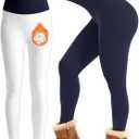 Laite Hebe Fleece Lined Leggings Women - High Waisted Winter Yoga Pants Tummy Control Soft Thermal Warm for Hiking Workout (Blue)