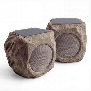 Solar Powered Outdoor Rock Speaker Bluetooth 4.5 Inch Speakers Peak 80W Deep Bass 22 Hr Playtime Multi-Sync 200 Speakers, Bluetooth 5.4 Stereo 120 FT,IPX65 for Garden Patio Pool 2-Pack(Brown)