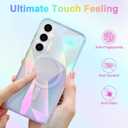 Cute Case for Samsung Galaxy S24 FE Case for Women Girls [ Compatible with Magsafe ] Clear Glitter Girly Aesthetic Rainbow Sparkly Bling Magnetic Phone Cover, Iridescent Geometry