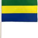 Flags Importer Gabon Dozen 12x18 Stick Flags, Multicolor