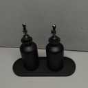 Olive Oil Dispenser for Kitchen, 11.8oz Glass Kitchen Dispenser Bottle, Black Oil&Vinegar Cruet Set, Leakproof Olive Oil Bottles | Set of 2 (11.8oz – Black)