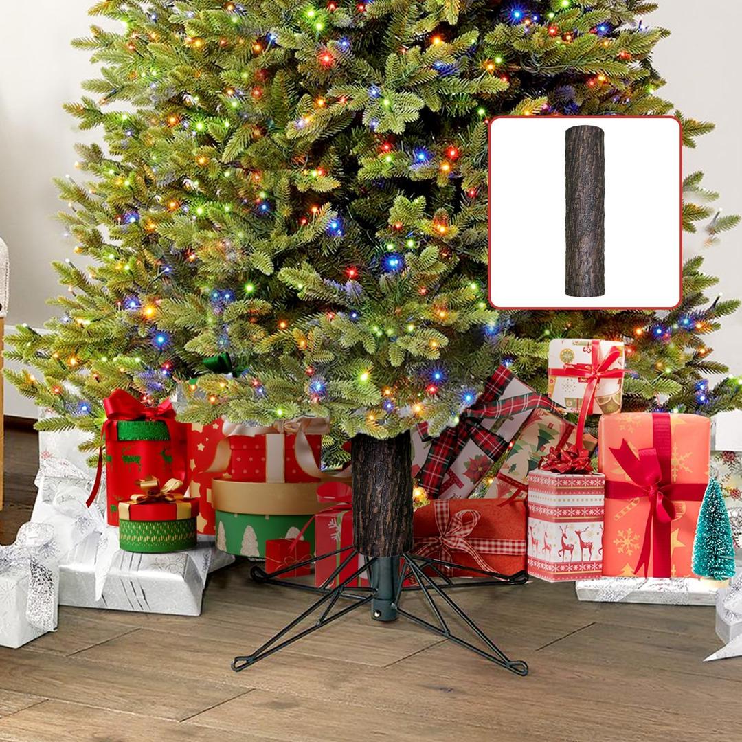 Artificial Bark Christmas Tree Skirt Hidden Fake Rod, Bark Wood Texture for Christmas Tree, Christmas, Home, Party Holiday Decoration
