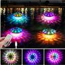 QOLNBY Floating Pool Lights(4 Pack), Pool Light with 6 Dynamic Lighting Effects, IP68 Waterproof Pool Lights that Float, Rechargeable RGB Upper and Lower Color Changing Lights for Hot Tub, Patio