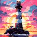 2 x QUITEDEW Paint by Numbers Kit for Adults,Adults' Paint by Numbe Kits Colorful Painting,DIY Lighthouse Oil Painting Gifts for Home Wall 16x20 Inch