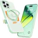 TORRAS Ostand Fitness 360°Rotating Magnetic Stand for iPhone 16 Pro Max Case, [Compatible with MagSafe] [Military-Grade Protection][Enhanced Grip & Slim] Camera Control Button, Mint Green 6.9"