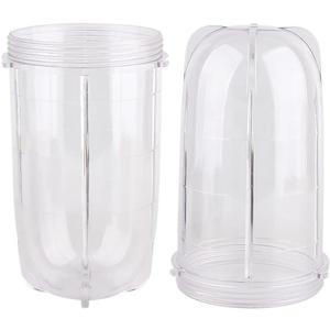 Replacement Parts 16 Ounce Tall Jar Cups,Compatible with Original Magic Bullet Blender Juicer MB1001 250W (2 Pack)