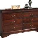 Signature Design by Ashley Alisdair Traditional 6 Drawer Dresser, Dark Brown