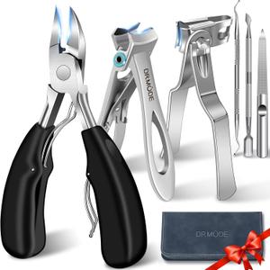 Toenail Clippers for Seniors Thick Toenails - Wide Jaw Opening Large Toe Nail Clippers for Thick Ingrown Nails, Professional Sharp Heavy Duty Nail Clipper Cutter for Mens Seniors with Leather Case 