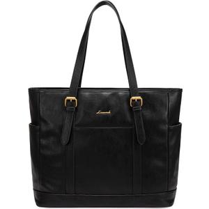 LOVEVOOK Laptop Tote Bag for Women,Vintage Leather Work Tote Bag for Women Computer Briefcase Bag,Waterproof Teacher Business