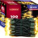 Green Wire, Yellow Incandescent Bulb 100 Mini String Lights for Indoor Christmas Tree Garland Birthday Wedding Party Festival Decoration