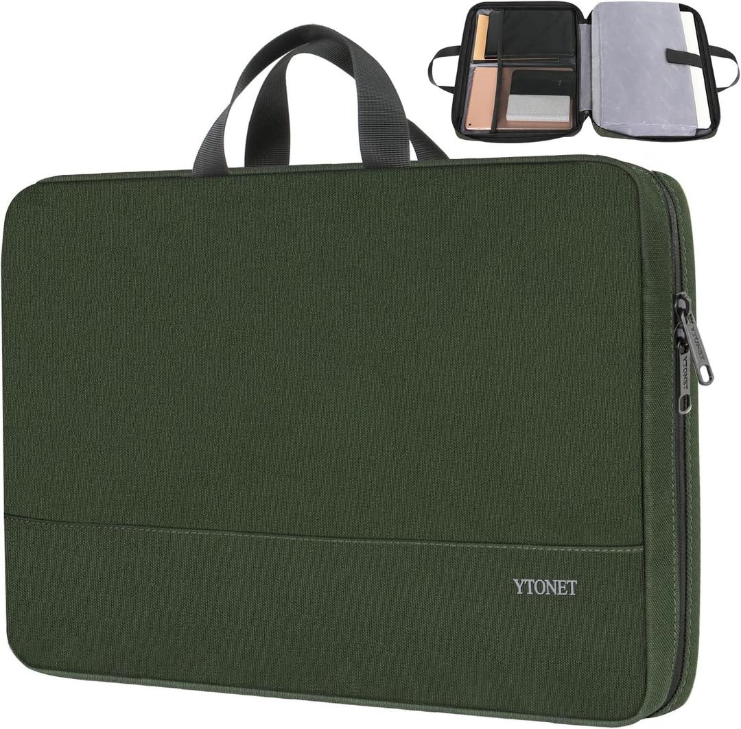 Ytonet Laptop Bag 15.6 Laptop Case Water Resistant Computer Case, Stylish Computer Cover Bag Men for Work, Travel, Office Compatible with Lenovo, Dell, HP, Asus, Midnight Green