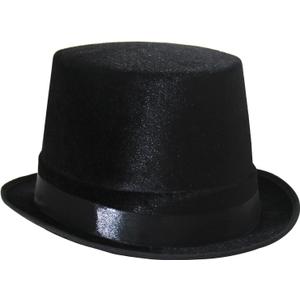 Felt Cup Hat Satin Hat Round Wizard with Satin Ribbon for Adults and Children (Black)