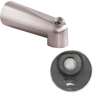 SENTO Nickel Universal Bathroom Tub Spout with Diverter, Durable Heavy Duty Metal Bathtub Faucet with Shower Diverter - 7 Inches 1/2" IPS Inside Thread, Satin Nickel