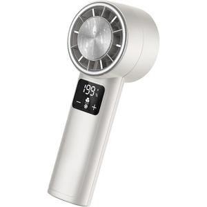 Duttek Portable Handheld Fan, Speed(1-199) Adjustable, High Speed(11000RPM), Rechargeable Personal Fan with Digital Display, Gifts for Women Men Travel, Camping, Outdoor (White), Small