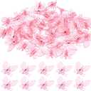 M METERXITY 100-Pack Orchid Clips, Plastic Garden Plant Clips, Butterfly Orchid Clips, Garden Plant Support Clip for Supporting Stems/Vines Grow Upright [Pink]