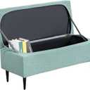 Ottoman Covers, Stretch Folding Storage Stool Slipcover Furniture Protector, Rectangle Bench Footstool Cover with Elastic Bottom, Soft Jacquard Fabric Removable Washable, Medium 