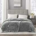 Beautyrest Heated Electric Blanket for Cold Weather, Fast Heating Heated Blanket, Auto Shut Off, Virtually Zero EMF, Multi Heat Setting, UL Certified, Grey Queen (90 inx84 in)