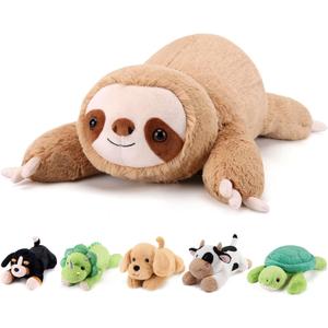 Gnomantic Sloth Weighted Stuffed Animals - 28 Inch 5.0 Pounds Weighted Plushies Sloth Stuffed Animal - Large Plush Pillow - Cute Plush Toy Gifts for Kids & Adults (28" 5.0 lbs)