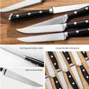Alata 8-Piece Steak Knives Set with Block, 4.7 Inch with Serrated Edge Razor-Sharp Dinner Knives, Full-Tang Construction