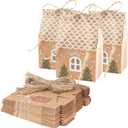 ANCIENTPWR 20 PCS Small Christmas Gingerbread Treat Boxes, Small Bulk Christmas Gifts Boxes Mini Christmas Party Favor Boxes Gift Bags Wrapping