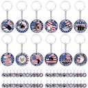 Sureio 50 Pcs Thank You for Your Service Veterans Gifts Bulk, Patriotic USA Military Retirement Appreciation Keychain Favors