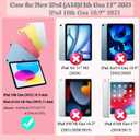Case for iPad (A16) 11th Generation 11 Inch 2025, iPad 10th Generation 10.9 Inch 2022, Glitter Leather & Shiny Clear TPU Back Cover with Pencil Holder, Support Touch ID, Rosepink