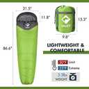 VILLEY Mummy Sleeping Bag, Lightweight Backpacking Sleeping Bag for Adults & Kids, Camping Hiking Equipment for 3-4 Seasons (Green)