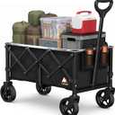 Collapsible Wagon Cart with Wheels & Reflective Stripe 280lbs Heavy Duty