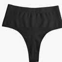 Middle Waist Abdomen Control Panties Briefs Body Shaper Butt Lifting Invisible Thongs Shapewear Underwear for Women Medium Black