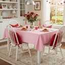 sancua Rectangle Tablecloth - 70 x 90 Inch - Stain and Wrinkle Resistant Washable Polyester Table Cloth, Decorative Fabric Table Cover for Dining Tables, Buffet Parties and Camping, Pink