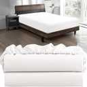 Destiny Crescent Bedding 100% Cotton Jersey Knit 2 Twin XL Fitted Bed Sheets (2-Pack) Soft & Comfy- Twin Extra Long, 15" Deep Pocket, 39"x80" Great for Dorm Room, Hospital & Split King Adjustable Beds (White)