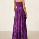 BTFBM Women Summer Floral Maxi Dresses Elegant Spaghetti Strap Dress Printed Party Dress Beach Long Dresses (Purple, M)