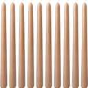 10 Inch Light-Mocha Taper Candles for Home Decoration, 10 Pack Unscented Candlesticks for Dinner Wedding Party, Smokeless and Dripless Candle Sticks
