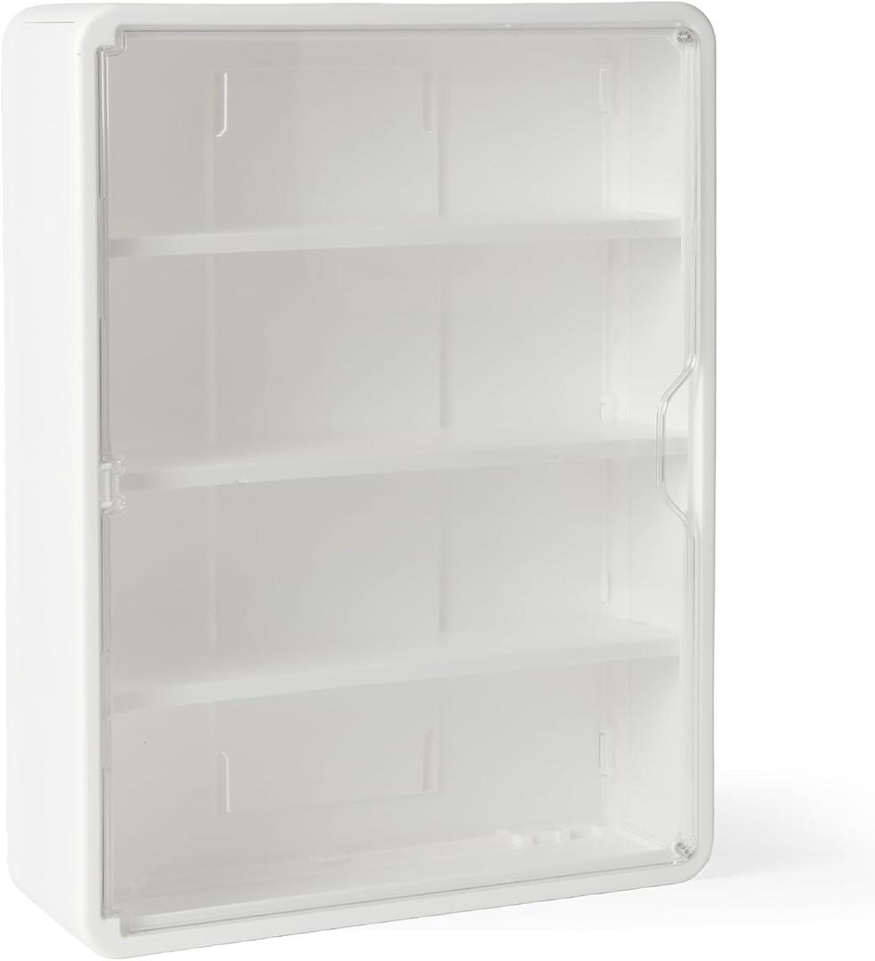4-Tiers Clear Display Case for Figures, Wall-Mounted Display Box with Adjustable Shelves, Dustproof Display Cabinet Organizer for Mini Figures, Blind Box Toys and Collectibles (White)