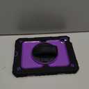 Cantis Case for iPad 11-inch (A16) 2025/ iPad 10th Generation 2022 (10.9 inch) with Screen Protector, 11th Case with 360 Degree Rotating Stand/Shoulder Strap/Pencil Holder, Black+Dark Purple